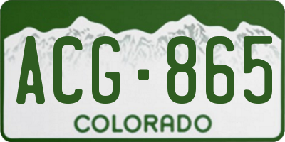 CO license plate ACG865