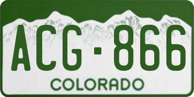 CO license plate ACG866