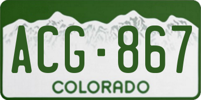 CO license plate ACG867