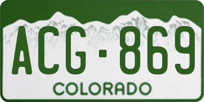 CO license plate ACG869