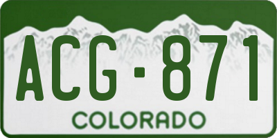 CO license plate ACG871