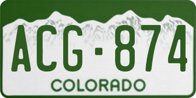 CO license plate ACG874