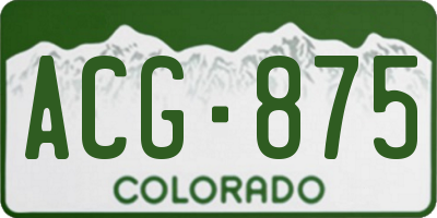 CO license plate ACG875