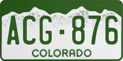 CO license plate ACG876