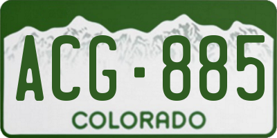 CO license plate ACG885