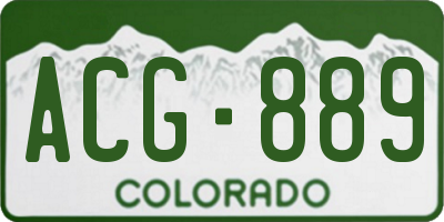 CO license plate ACG889
