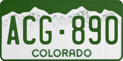 CO license plate ACG890