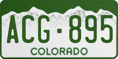 CO license plate ACG895