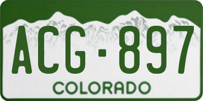 CO license plate ACG897