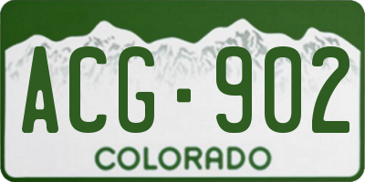 CO license plate ACG902