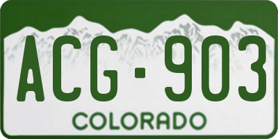 CO license plate ACG903
