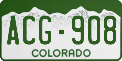 CO license plate ACG908