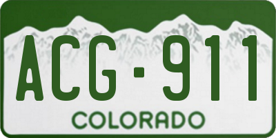 CO license plate ACG911