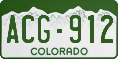 CO license plate ACG912