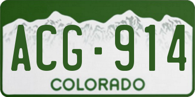 CO license plate ACG914