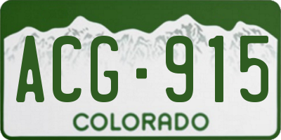 CO license plate ACG915