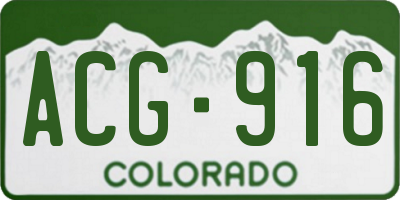 CO license plate ACG916