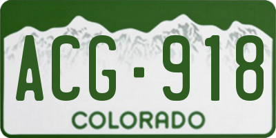 CO license plate ACG918