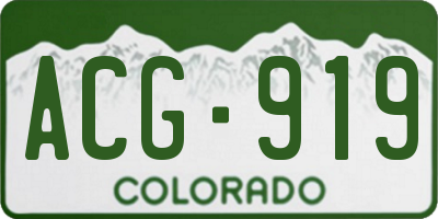 CO license plate ACG919