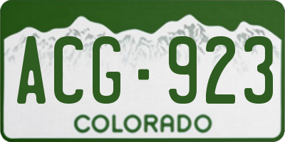 CO license plate ACG923