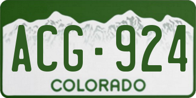 CO license plate ACG924