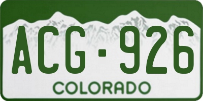 CO license plate ACG926
