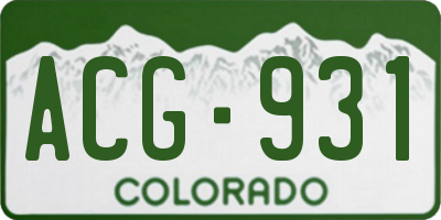 CO license plate ACG931