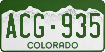 CO license plate ACG935