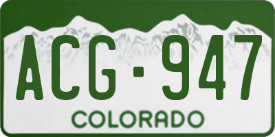 CO license plate ACG947