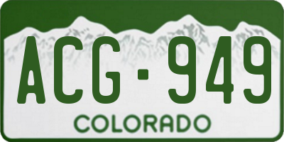 CO license plate ACG949