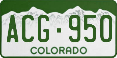 CO license plate ACG950