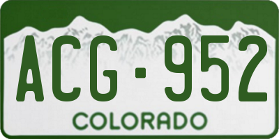 CO license plate ACG952