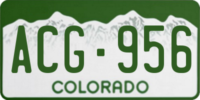 CO license plate ACG956