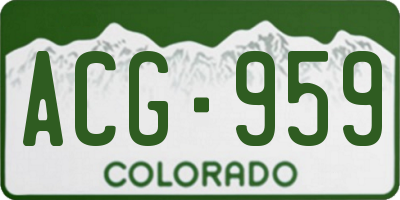 CO license plate ACG959