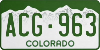 CO license plate ACG963