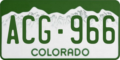 CO license plate ACG966