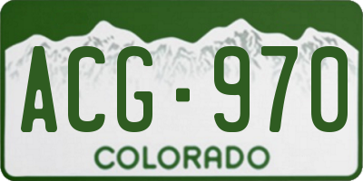 CO license plate ACG970