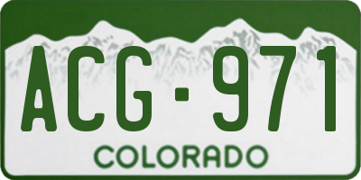 CO license plate ACG971