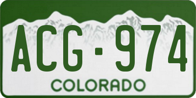 CO license plate ACG974