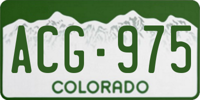 CO license plate ACG975