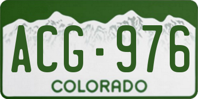 CO license plate ACG976