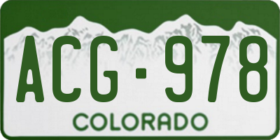 CO license plate ACG978
