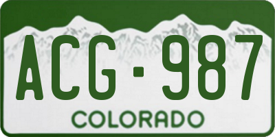 CO license plate ACG987