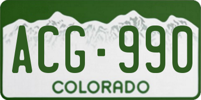 CO license plate ACG990