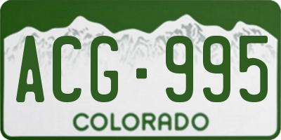 CO license plate ACG995