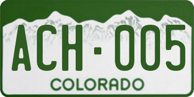 CO license plate ACH005