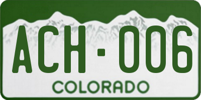 CO license plate ACH006