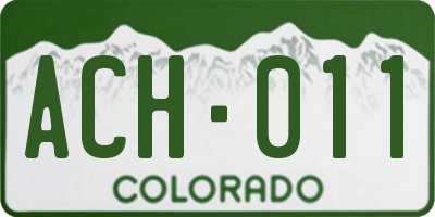 CO license plate ACH011