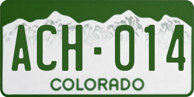 CO license plate ACH014