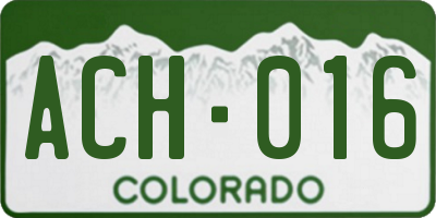 CO license plate ACH016